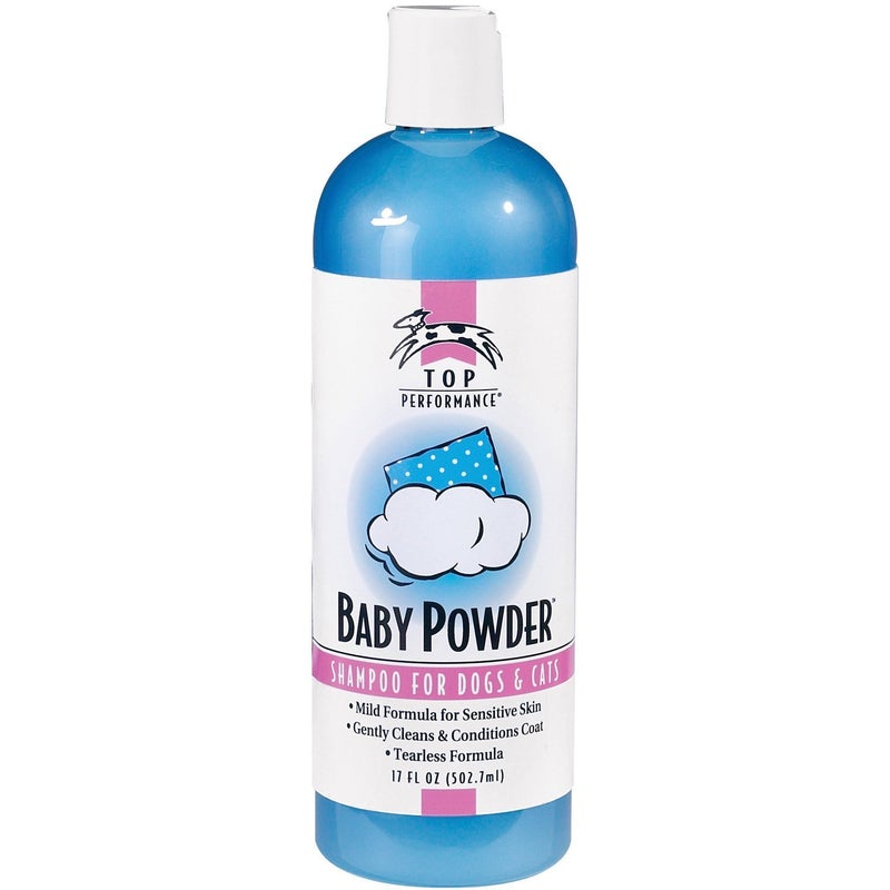 Top Performance Baby Powder Pet Shampoo in 17 Oz. Size for Bathing Puppies and Kittens â€“ Helps Pets with Skin Conditions